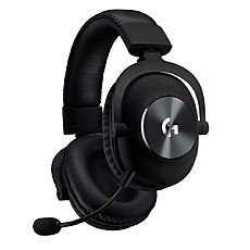 Logitech PRO X Headset, PRO-G 50 mm Drivers, 7.1 DTS Headphone:X 2.0 Surround, Leather/Mesh Memory Foam Ear Cushions, Blue Voice Microphone, Black