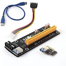 Конвµр‚ор Estillo Riser Card 6 Pin, PCI-• x 1 към PCI-• x16, USB 3.0