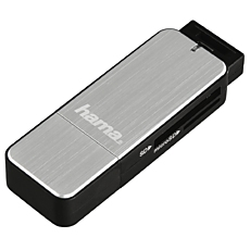 Четец за карти HAMA 123900, USB 3.0, SD/microSD, сребрист