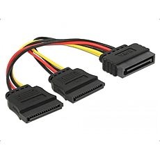 Кабел DeLock Power SATA 15 pin към 2 x SATA HDD, 15 cm