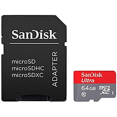 Карта памет SANDISK Ultra micro SDHC UHS-I, A1, SD Адаптер, 64GB, Class 10, 100Mb/s