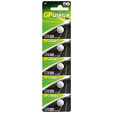 Lithium Button Battery GP CR-1220 3V  5 pcs in blister /price for 1 battery/