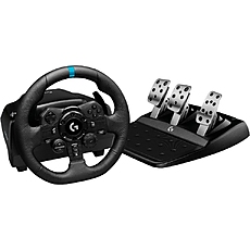 Logitech G923 Racing Wheel And Pedals, Play Station 4, PC, 900° Rotation, Trueforce Next-Gen Force Feedback, Dual Clutch (In Supported Games), Aluminium, Steel, Leather