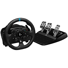 Logitech G923 Racing Wheel And Pedals, Xbox One, PC, 900° Rotation, Trueforce Next-Gen Force Feedback, Dual Clutch (In Supported Games), Aluminium, Steel, Leather