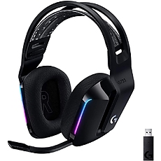 Logitech G733 Wireless Headset, Lightsync RGB, Lightspeed Wireless, PRO-G 40 mm Drivers, DTS Headphone:X 2.0 Surround, Blue Voice Microphone, 278 g, Black
