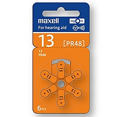 Батерия цинково въздушна MAXELL ZA13 6 бр. бутонни за слухов апарат в блистер
