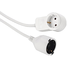 Hama "Powerplug" Earthed Extension Cable, Additional Socket, 3.0 m, white