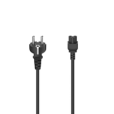 Mains Lead Cable HAMA earth contact- 3-pin socket,  1.5 m, Black