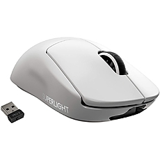 Logitech G Pro X Superlight Wireless Mouse, Lightspeed Wireless 1ms, HERO 25K DPI Sensor, 400 IPS, Onboard Memory, >63g, White