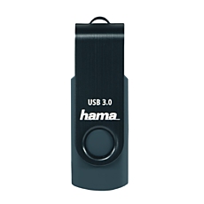 Hama "Rotate" USB Flash Drive, USB 3.0, 256 GB, 90 MB/s, petrol blue