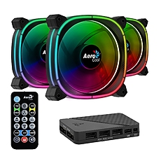 AeroCool комплект вентилатори Fan Pack 3-in-1 3x120mm - ASTRO 12 Pro - Addressable RGB with Hub, Remote - ACF3-AT10217.02