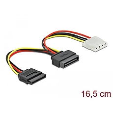 К°±µ» DeLock SATA 15 pin мъ¶ко към Molex 4 pin ¶µнско + SATA 15 pin ¶µнско