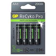 Акумулаторна Батерия GP R6 AA 2100mAh RECYKO + PRO Fast Flash GP-BR-210AAHCF-APCEB4 NiMH /до 1500 цикъла/  4 бр. в опаковка GP