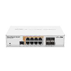 Суич MikroTik CRS112-8P-4S-IN, 8 x Gigabit Ethernet ports, 10/100/1000Mbps, 4 x SFP