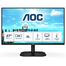 AOC 27B2H/EU, 27" IPS WLED, 1920x1080@75Hz, 4ms GTG, 250cd/m2, 1000:1, DC20M:1, FlickerFree, Low Blue Light, Tilt, D-SUB, HDMI