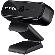 CANYON C2N 1080P full HD 2.0Mega fixed focus webcam with USB2.0 connector, 360 degree rotary view scope, built in MIC, Resolution 1920*1080, viewing angle 88°, cable length 1.5m, 90*60*55mm, 0.095kg, Black