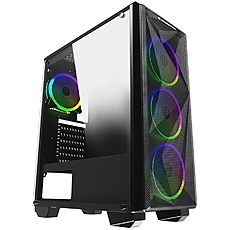 Chassis Beast EN42876, ATX, M-ATX, Mini ITX, USB3.0x1, USB2.0x2, Front Mesh Grill & Left Tempered Glass, CY120 Fansx4 (Fx3 & Rx1)