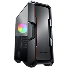 COUGAR MX440-A, Mid-Tower, Mini ITX/Micro ATX/ATX, 215x505x424(mm), Type C 3.1 x 1, USB 3.0 x 2, Mic x 1 / Audio x 1, Reset Button, 4mm Tempered Glass Left Panel, Brushed Metal Front Panel, 120mm ARGB Fan x 1 pre-installed, Maximum Number of Fans: 6