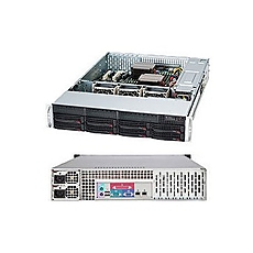 SUPERMICRO SuperChassis CSE-825TQ-R740LPB, 2U Rack-Mountable, 8x3.5" HS HDD bays, 2x3.5" fixed HDD bays, opt. Slim ODD, Extended ATX, 7 LP slots, Redundant PSU 740W 80+94% (1+1), Black