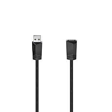 Удължителен кабел HAMA, USB-A женско - USB-A мъжко, 3 м, 480 Mbit/s, Черен