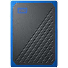 WD 1TB My Passport Go - Portable SSD, up to 400MB/s, 2-meter drop protection - Black w/ Cobalt trim