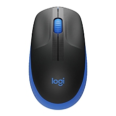 Безжична оптична мишка LOGITECH M190 Full-Size, USB, 1000 dpi, 3 бутона, Син