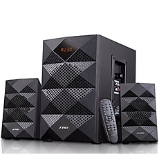 Multimedia Bluetooth Speakers F&D A180X (2.1 Channel Surround, 42W, 200-20KHz, Subwoofer: 50-118Hz, Bluetooth 4.0, USB card reader, FM, digital, Remote Control, Wooden, Black)