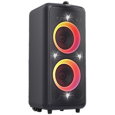 Multimedia Speakers F&D PA300, Bluetooth 5.0, RMS: 100W(50W*2), Subwoofer: 7", LED display, Multicolor, FM, Optical, USB, AUX, Remote control, microphone, Built-in 7Ah rechargeable battery