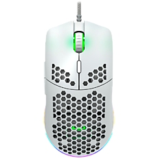 CANYON,Gaming Mouse with 7 programmable buttons, Pixart 3519 optical sensor, 4 levels of DPI and up to 4200, 5 million times key life, 1.65m Ultraweave cable, UPE feet and colorful RGB lights, White, size:128.5x67x37.5mm, 105g