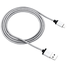 CANYON Charge & Sync MFI braided cable with metalic shell, USB to lightning, certified by Apple, 1m, 0.28mm, Dark gray