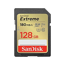 Memory card  SANDISK Extreme SDXC, 128GB, UHS-1,Class 10, U3, V30, 90 MB/s