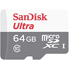 SanDisk Ultra Light microSDHC 64GB 100MB/s Class 10; EAN: 619659185077
