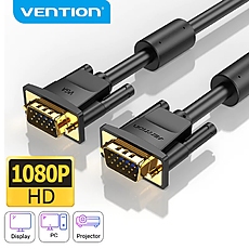 Vention Кабел за монитор Cable VGA HD15 M / M 1.5m Gold Plated, 2 Ferrites - DAEBG