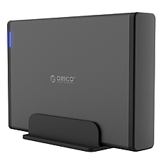 Orico кутия за диск Storage - Case - 3.5 inch Vertical, USB3.0, Power adapter, UASP, black - 7688U3-BK