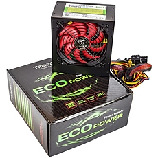 TS Eco Power Supply TrendSonic AC 115/230V, 50/60Hz, DC 3.3/5/12V, 600W, 20+4 pin, 4 x SATA, 2 x IDE, 1XPCIE6P, Cable Length: 450mm, power cable 1.5M incl., 1x120,Efficiency 80%