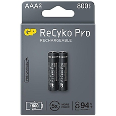 Акумулаторна Батерия GP R03 AAA 850mAh, NiMH, 85AAAHCB-EB2 RECYKO+ PRO, До 1500 цикъла, 2 бр. в опаковка