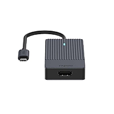 4-портов хъб Rapoo UCM-2001, 4 в1, 2 x USB-A, 1 x  USB-C, 1 x HDMI, Черен