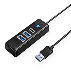 Orico хъб HUB USB3.0 3 port - 2 x USB3.0, 1 x Type C, Black - PWC2U-U3-015-BK