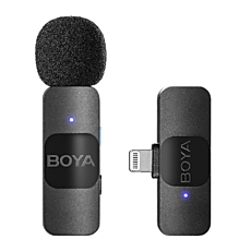 BOYA BY-V1 Wireless Lapel Microphone System, Omnidirectional Lightning for iOS