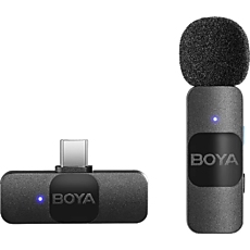 BOYA BY-V10 Wireless Lapel Microphone System, Omnidirectional USB-C