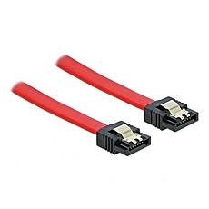 Delock Cable SATA 6 Gb/s male straight &gt; SATA male straight 30 cm red metal