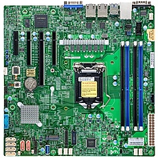 Supermicro mainboard server MBD-X12STL-F-O microATX, Dual LAN with 1GbE with Intel I210, Intel C252 controller for 6 SATA3 (6 Gbps) ports; RAID 0,1,5,10, 1 VGA D-Sub Connector port, 2 SuperDOM with built-in power