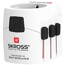 Адаптер SKROSS PRO Light, 2 x USB-A, World, Бял