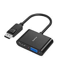 Hama Video Adapter, 2 in 1, DisplayPort Plug - VGA & HDMI™ Socket, Ultra-HD 4K