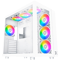 Aquarius Pro Arctic EN49424 White, ATX/M-ATX/Mini ITX, USB3.0x2+USB2.0x2+Type C , Front & Left TG, 7PCS X24A & Galaxy II Fan Control Kit