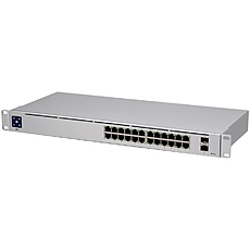 Ubiquiti UniFi Switch 24 is a fully managed Layer 2 switch with (24) Gigabit Ethernet ports and (2) Gigabit SFP ports for fiber connectivity