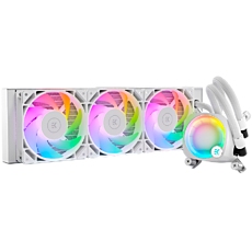 EK-Nucleus AIO CR360 Lux D-RGB - White, 3x EK-FPT FAN 120 D-RGB PWM fans, Rotatable ARGB Pump Top, Intel Sockets LGA: 1150, 1151, 1155, 1156, 1200, 1700, 2011, 2011-3, 2066, AMD Sockets: AM4, AM5, 5 Year Warranty