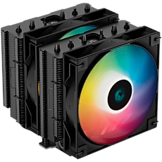 DeepCool AG620 BK ARGB, CPU Air Cooler, 2x120mm ARGB PWM Fan, TDP 260W, 6 Heatpipes, Intel LGA2066/2011-v3/2011/1700/1200/115x, AMD AM5/AM4, 129Г—136Г—157 mm(LГ—WГ—H), 2 Year Warranty