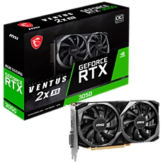 MSI Video Card Nvidia GeForce RTX 3050 VENTUS 2X XS 8G OC, 8GB GDDR6, 128bit, Boost: 1807 MHz, 2560 CUDA Cores, PCIe 4.0, 1x DP 1.4a, 1xHDMI 2.1a, 1xDL-DVI-D, RAY TRACING, Dual Fan, 500W, 3Y