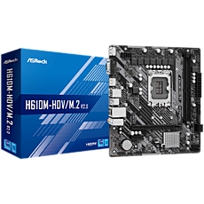 ASROCK Main Board Desktop H610M-HDV/M.2 (S1700, 2x DDR4, 1x PCIe 4.0 x16, 1x PCIe 3.0 x1, 4x SATA3 6.0Gb/s, 1x m.2 PCIe, 4x USB 3.2, 6x USB 2.0, 1x Com port header, 1x VGA, 1x HDMI, 1x DP 1.4, 1x GLAN, mATX) Retail